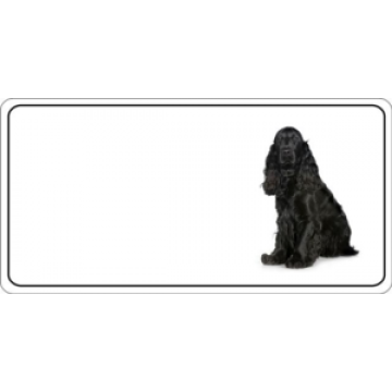Black Cocker Spaniel Dog Photo License Plate 